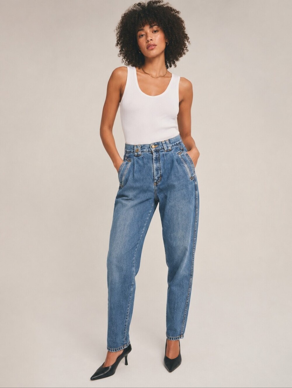 ❤️ 90S VINTAGE MOM JEANS, DANIEL HECHTER PARIS HIGH RISE PLEATED TAPERED LEG